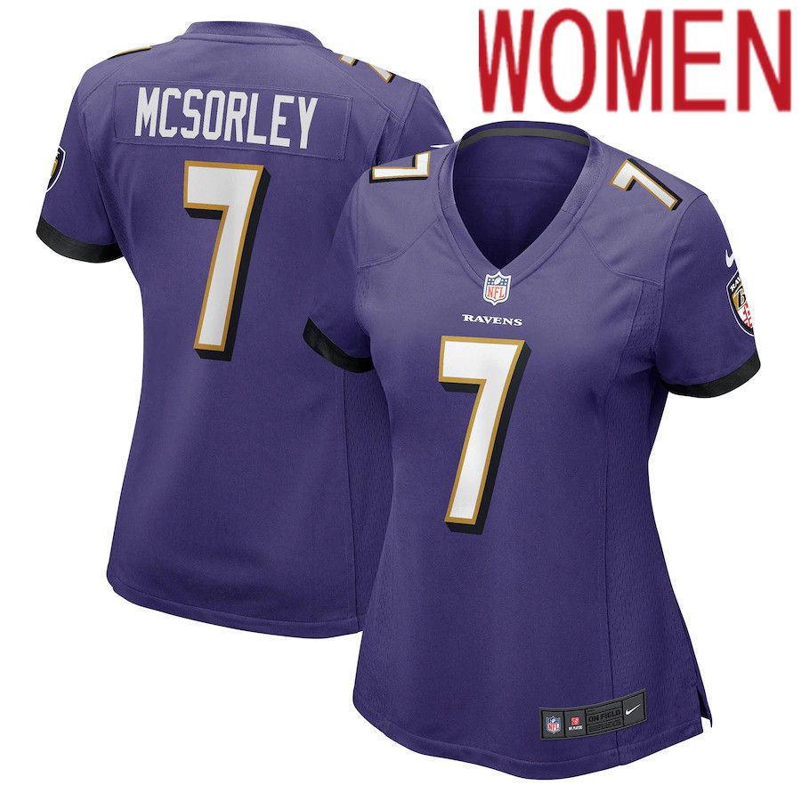 Women Baltimore Ravens #7 Trace McSorley Nike Purple Player Game NFL Jersey